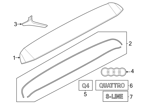 2023 Audi Q4 e-tron Emblem Diagram for 89A-853-742-2ZZ