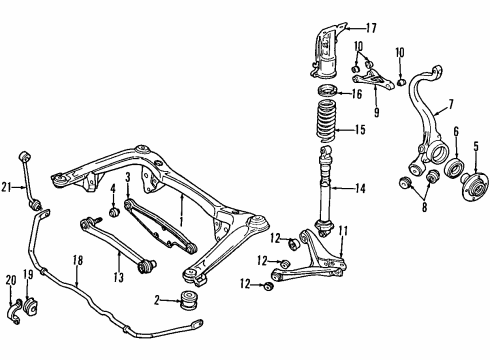 1997 Audi A4 Quattro Lower Control Arm - Rear Diagram