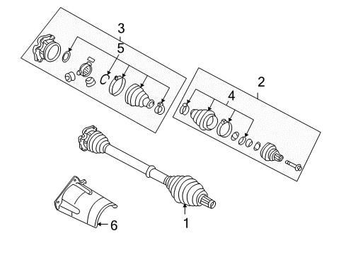 2002 Audi A4 Drive Axles - Front Diagram 2