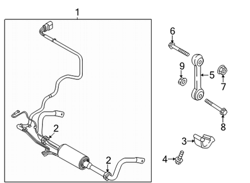 2022 Audi SQ8 Stabilizer Bar & Components Diagram 2