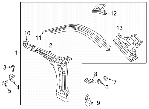 2021 Audi TT Quattro Hinge Pillar Diagram 2