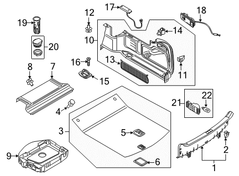 2014 Audi RS5 Interior Trim - Rear Body Diagram