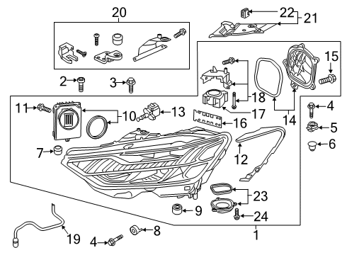 2024 Audi S7 Sportback Headlamp Components Diagram