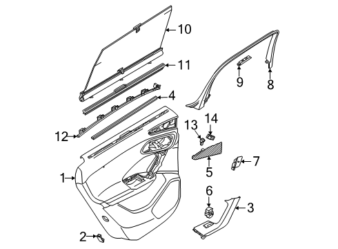 2025 Audi SQ6 e-tron Interior Trim - Rear Door