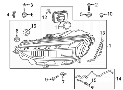 2024 Audi S5 Sportback Headlamp Components Diagram