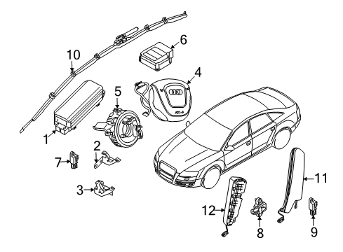 2010 Audi A6 Quattro Air Bag Components