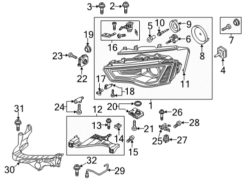 2013 Audi A4 Headlamps Diagram