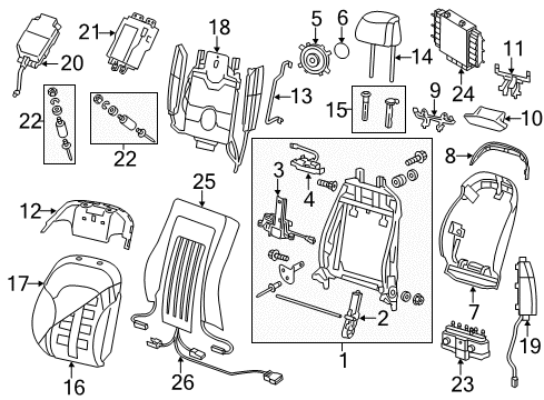 2013 Audi A8 Quattro Adjust Motor Diagram for 4H0-959-762