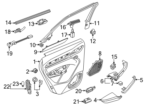2017 Audi Q3 Interior Trim - Rear Door Diagram