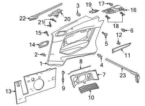 2024 Audi S5 Interior Trim - Quarter Panels Diagram 2