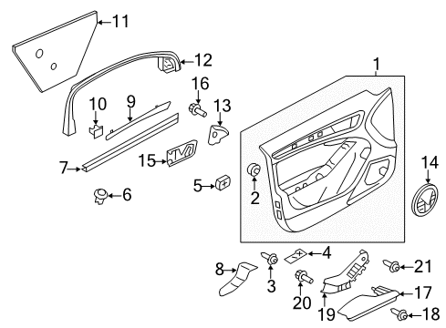 2012 Audi Q5 Interior Trim - Front Door Diagram