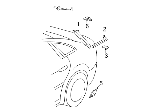 1998 Audi A6 Exterior Trim - Quarter Panel Diagram
