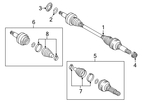 2011 Audi Q7 Drive Axles - Rear Diagram