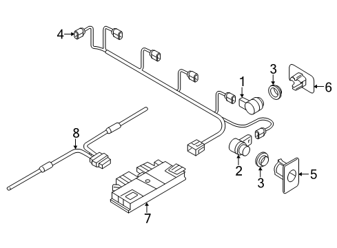2024 Audi Q7 Electrical Components - Rear Bumper Diagram
