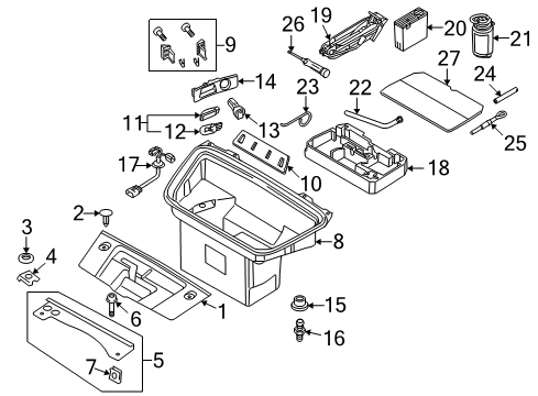 2012 Audi R8 Interior Trim - Front Structural Diagram