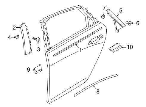 2020 Audi A6 Quattro Exterior Trim - Rear Door