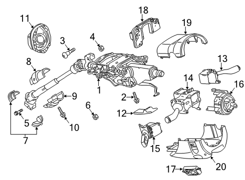 2015 Audi Q7 Shroud, Switches & Levers Diagram