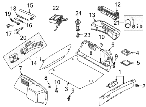 2009 Audi A4 Interior Trim - Rear Body Diagram 2