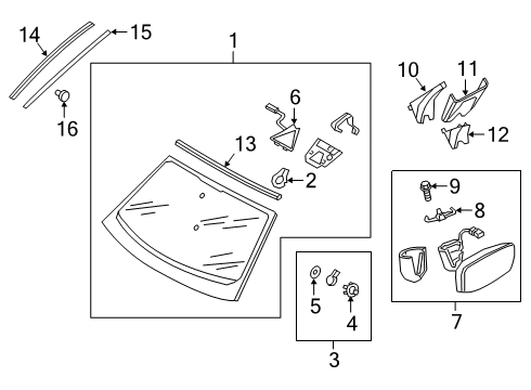 2024 Audi Q3 Glass - Windshield Diagram