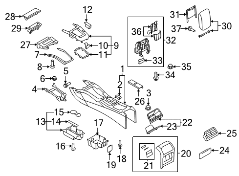 2012 Audi S5 Control Assembly Retainer Clip Diagram for 1J0-858-137-B
