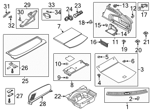 2013 Audi S7 Interior Trim - Rear Body Diagram