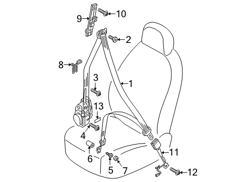 2024 Audi S5 Front Seat Belts Diagram 2
