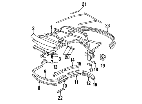 1996 Audi Cabriolet Frame & Components - Convertible Top