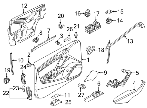2019 Audi A3 Interior Trim - Door Diagram