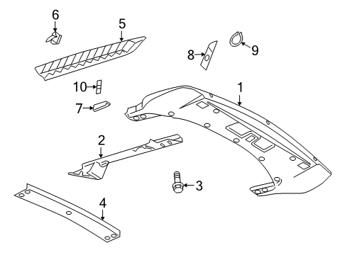 2011 Audi R8 Interior Trim - Engine Lid Diagram
