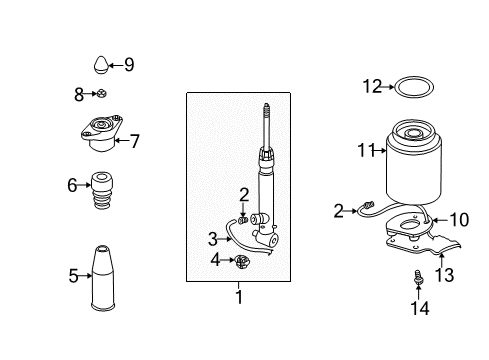1998 Audi A6 Quattro Struts & Components Diagram 2