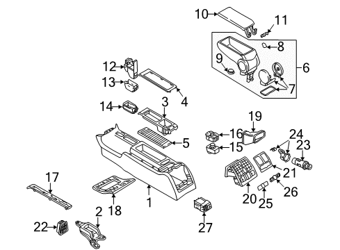 2004 Audi A6 Center Console Diagram