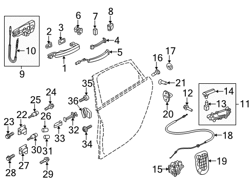 2013 Audi allroad Rear Door Diagram