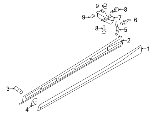 2017 Audi A3 Exterior Trim - Pillars Diagram 2