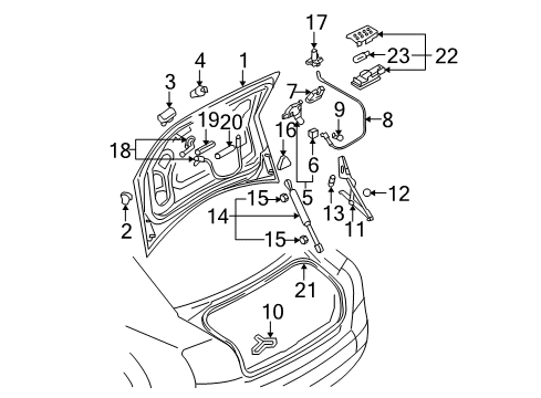 2007 Audi RS4 Trunk Diagram