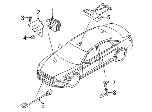 2020 Audi e-tron Sportback Anti-Theft Components Diagram