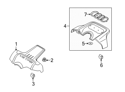 2016 Audi S4 Engine Appearance Cover Diagram