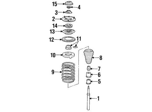 1998 Audi A6 Shocks & Components Diagram