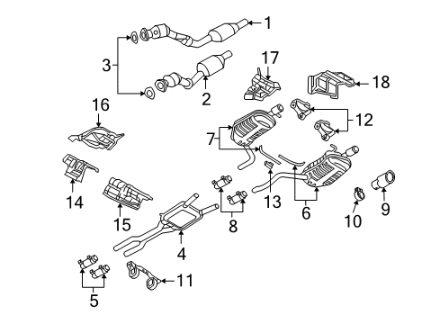 2007 Audi A4 Quattro Exhaust System Diagram 6