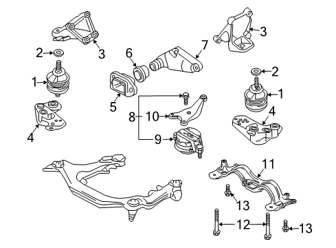 2002 Audi A4 Engine & Trans Mounting Diagram 6