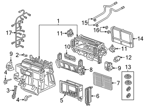 2021 Audi RS6 Avant A/C & Heater Control Units Diagram