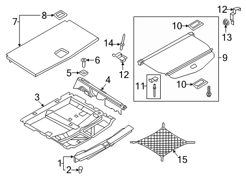 2025 Audi SQ7 Luggage Cover Front Bracket Diagram for 4M0-863-253