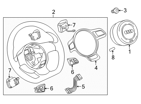 2013 Audi A4 Steering Wheel & Trim Diagram