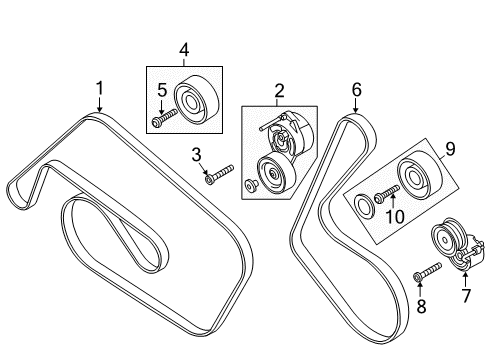 2014 Audi A6 Quattro Belts & Pulleys Diagram