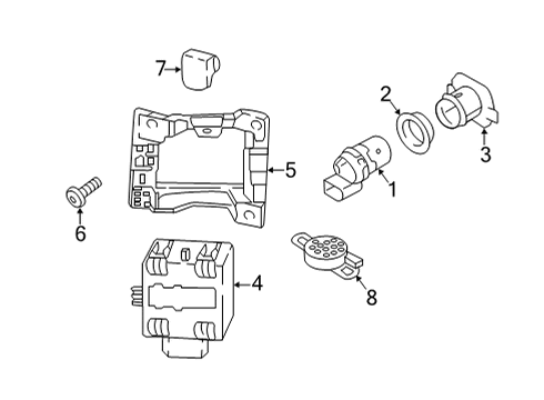 2024 Audi S5 Electrical Components - Rear Bumper Diagram