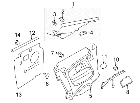 2014 Audi S5 Windshield Pillar Trim Clip Diagram for 8T0-867-276