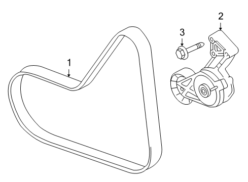 2009 Audi TT Quattro Belts & Pulleys - Belts Diagram 3