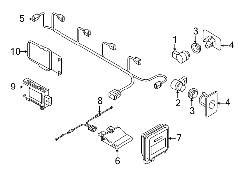 2025 Audi RS Q8 Electrical Components - Rear Bumper Diagram