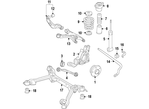 2012 Audi A6 Lower Control Arm - Rear Diagram