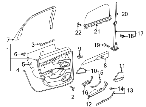 2025 Audi S8 Interior Trim - Rear Door Diagram