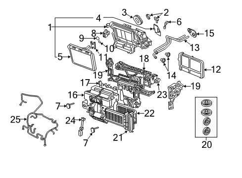 2024 Audi S5 A/C Evaporator & Heater Components Diagram